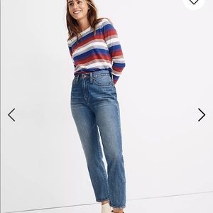 Madewell The Mom jean in Downey Wash tall 28